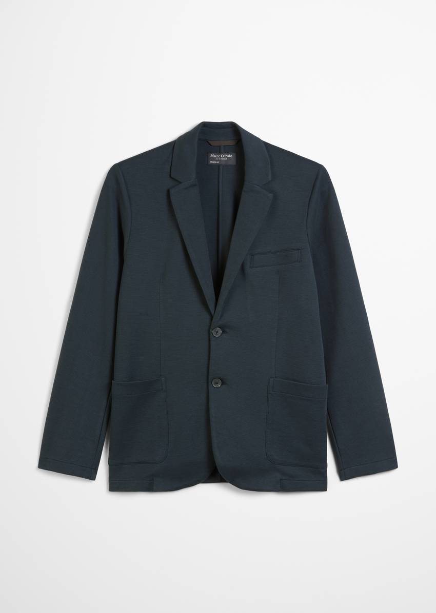 Jersey blazer shaped made from an organic cotton blend