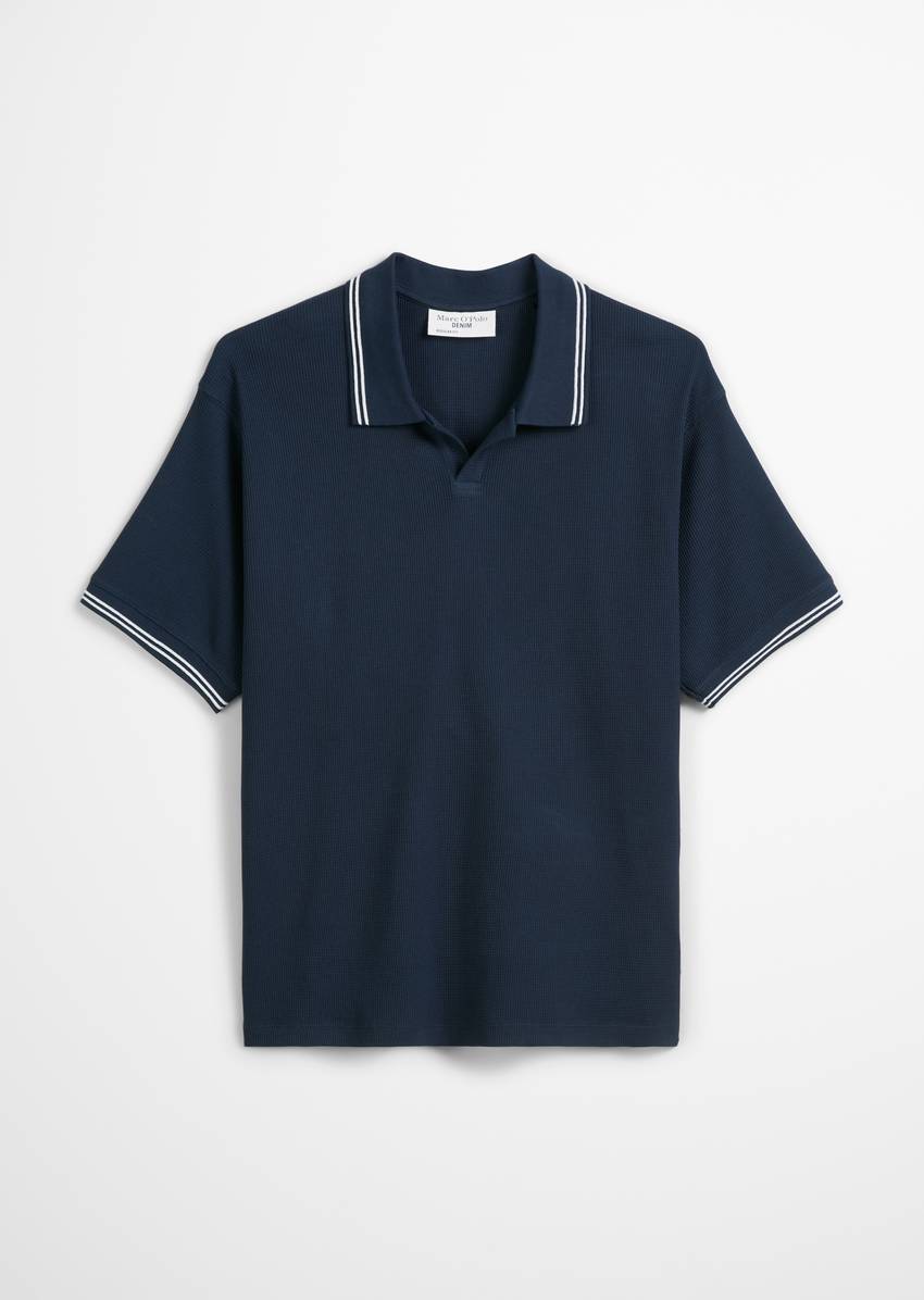 Regular polo shirt made from soft waffle jersey