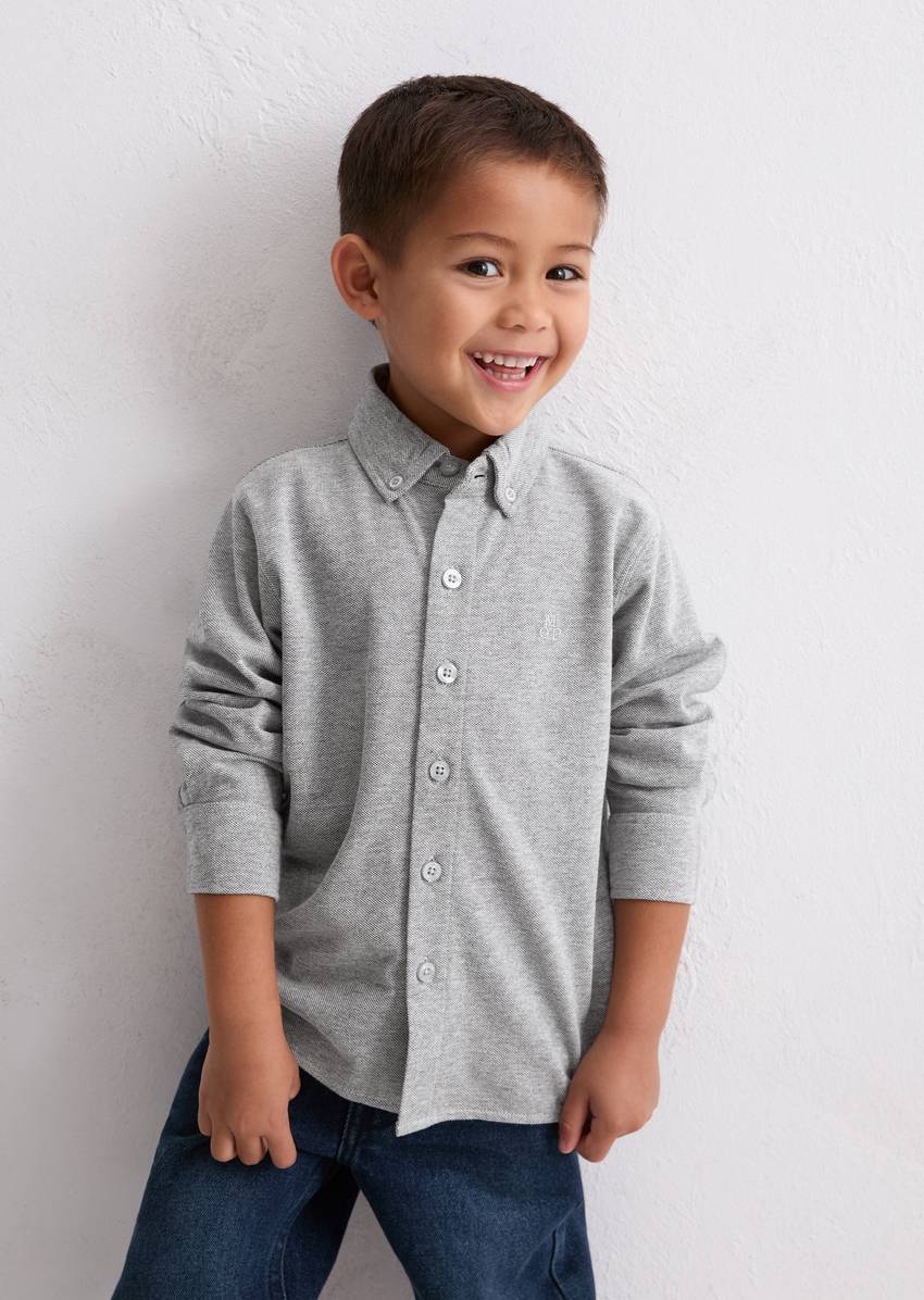 KIDS-BOYS shirt with yarn-dyed check pattern