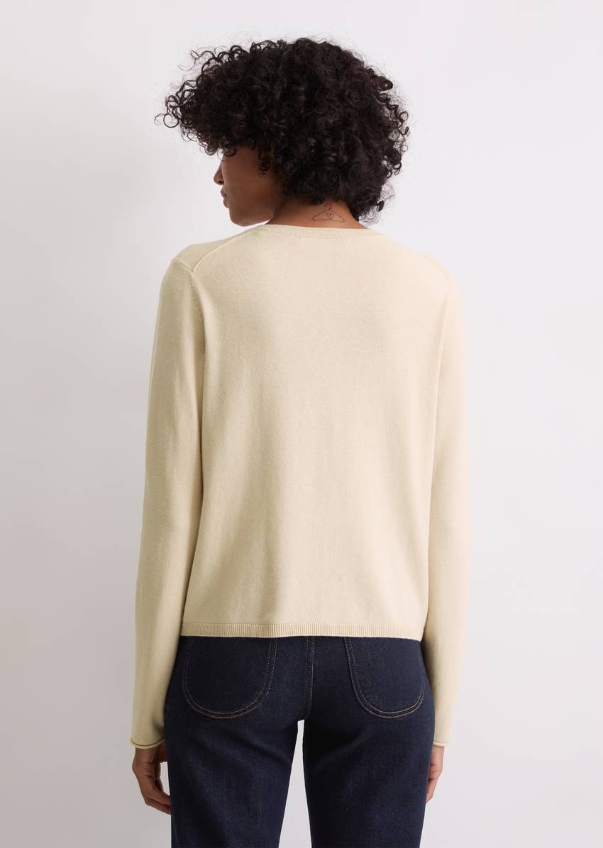 Cardigan slim made from a virgin wool/viscose mix