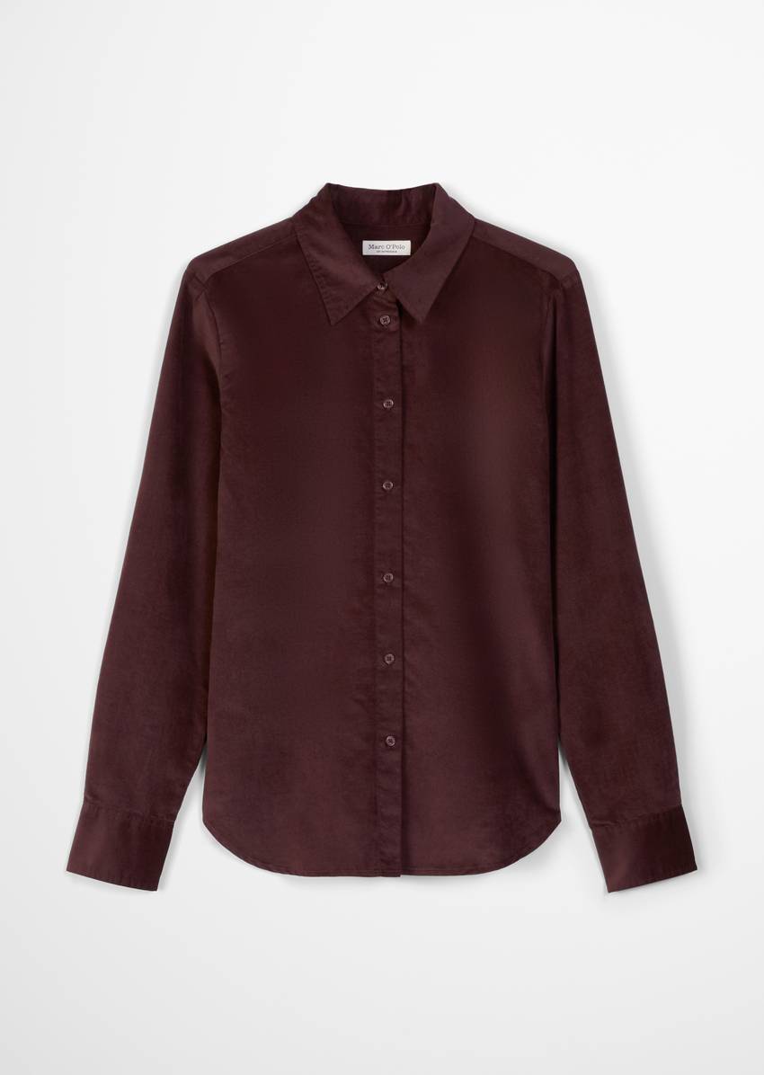Fitted velvet blouse made from an organic cotton-viscose blend