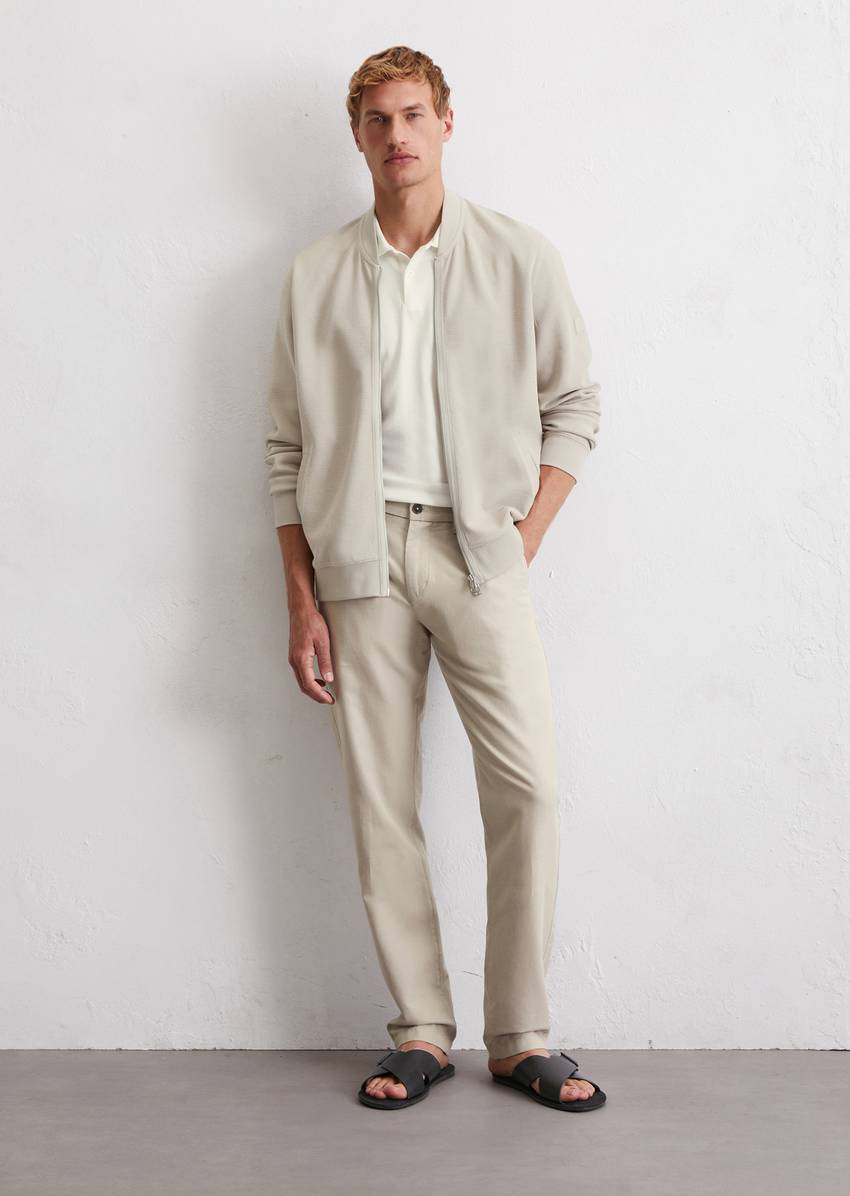 Jersey jacket regular made from organic cotton with structure