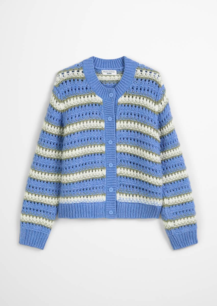 Cardigan regular made from a soft virgin wool blend