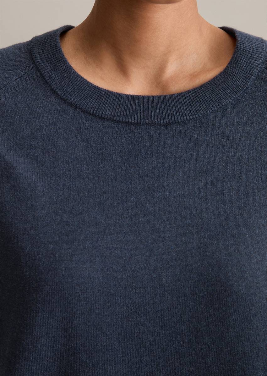 Knitted sweater regular made from soft cotton stretch