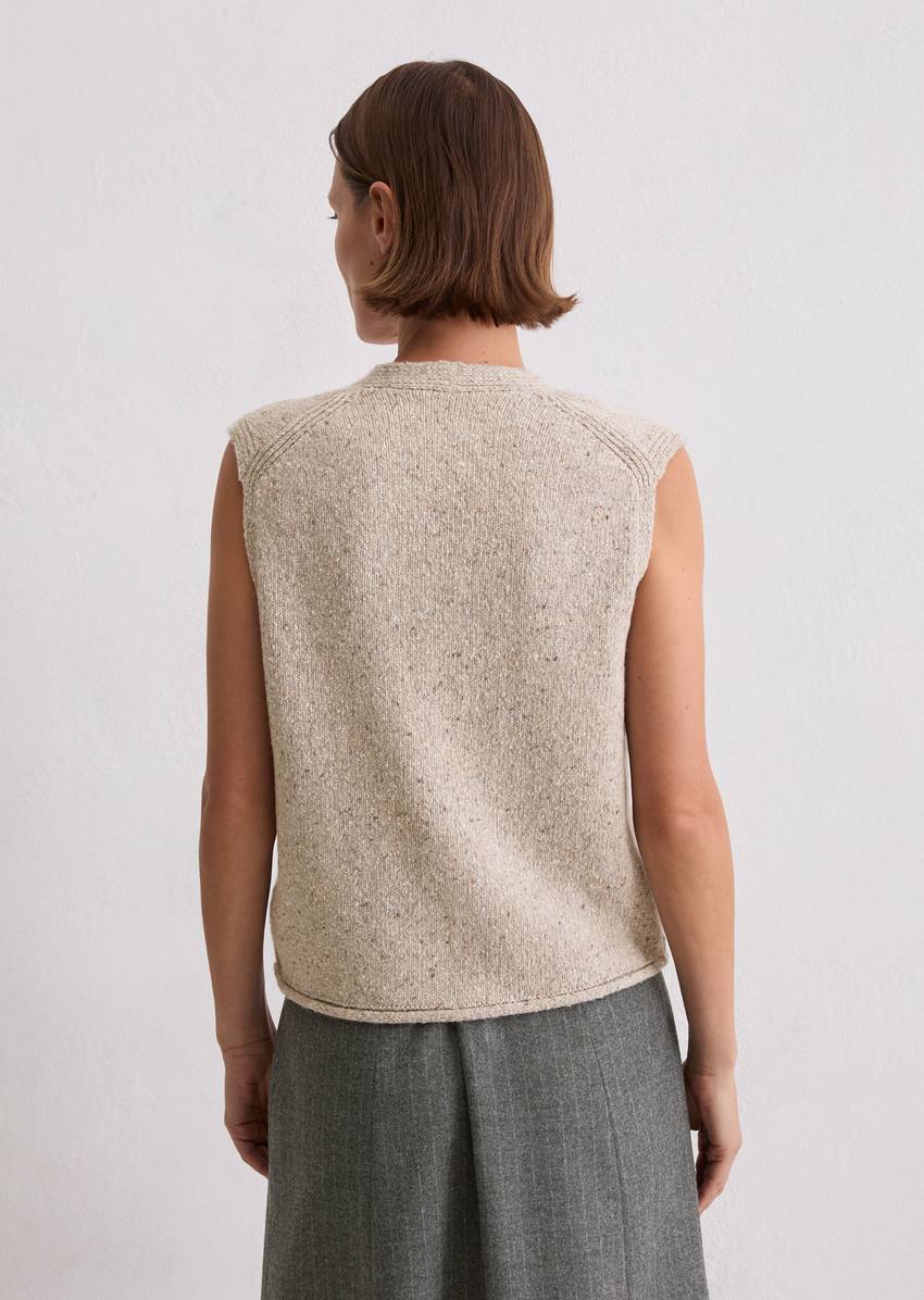 Tweed cardigan regular made from a virgin wool mix