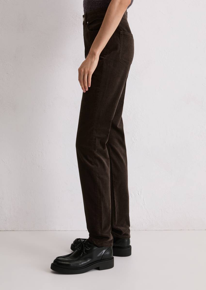 Velvet pants model Alkea slim made from an organic cotton stretch blend
