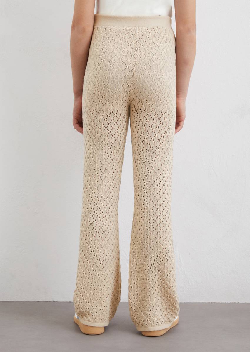 TEENS-GIRLS knitted trousers in crochet look