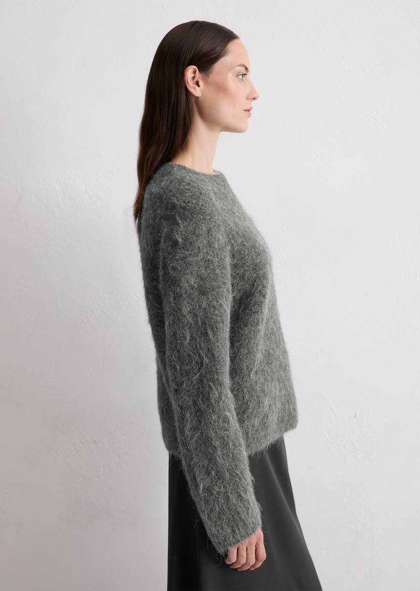 Knitted sweater regular made from a cuddly alpaca wool mix