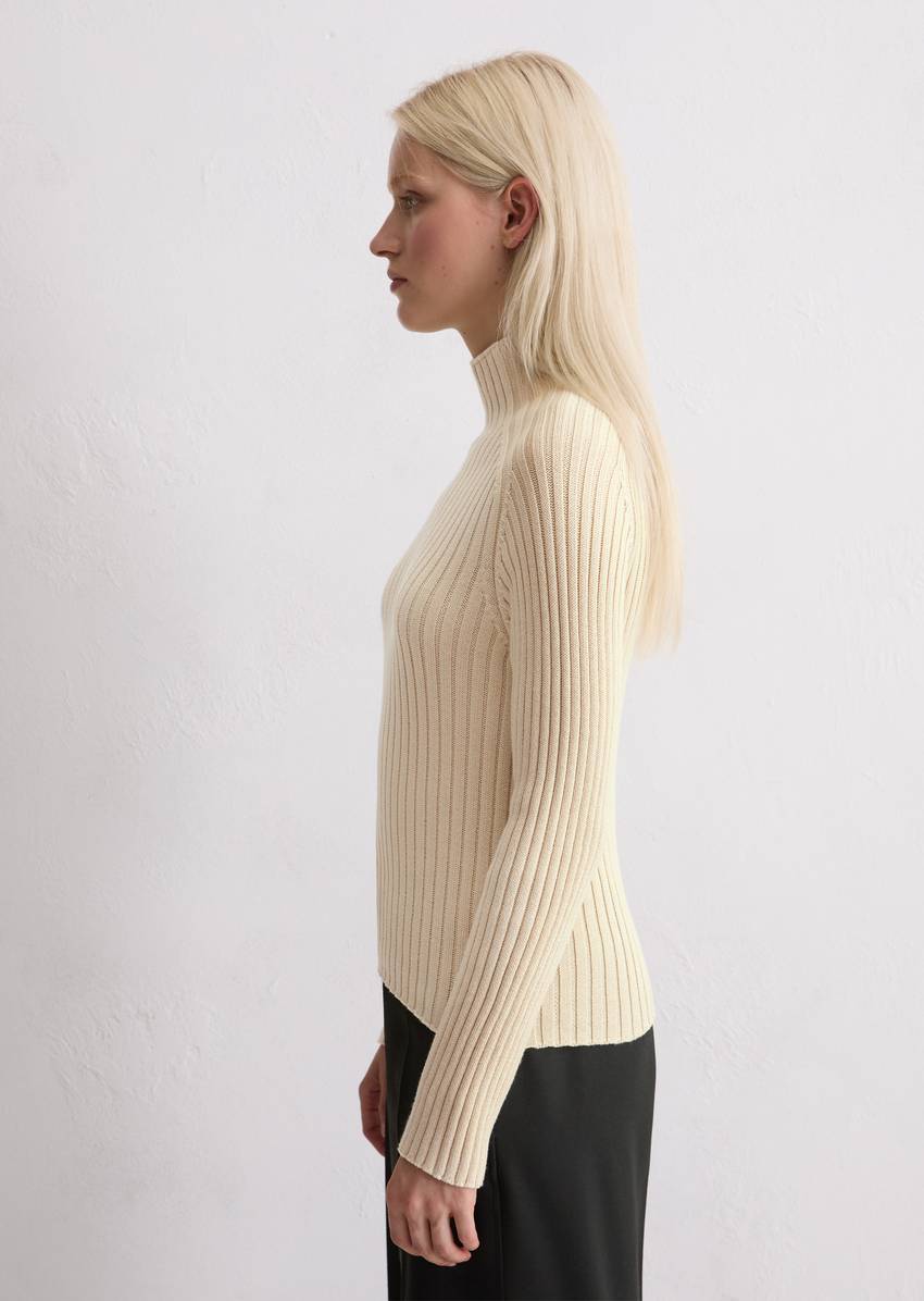 Turtleneck sweater slim made from heavy weight cotton