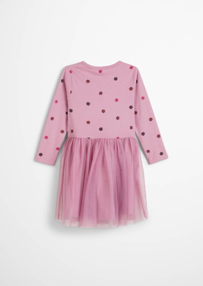 KIDS-GIRLS jersey dress with tulle overskirt