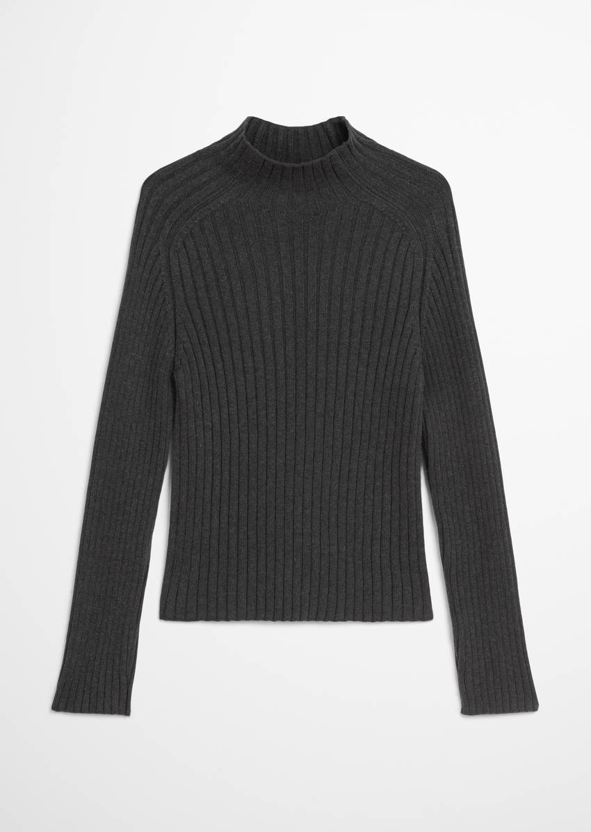 Turtleneck sweater slim made from heavy weight cotton