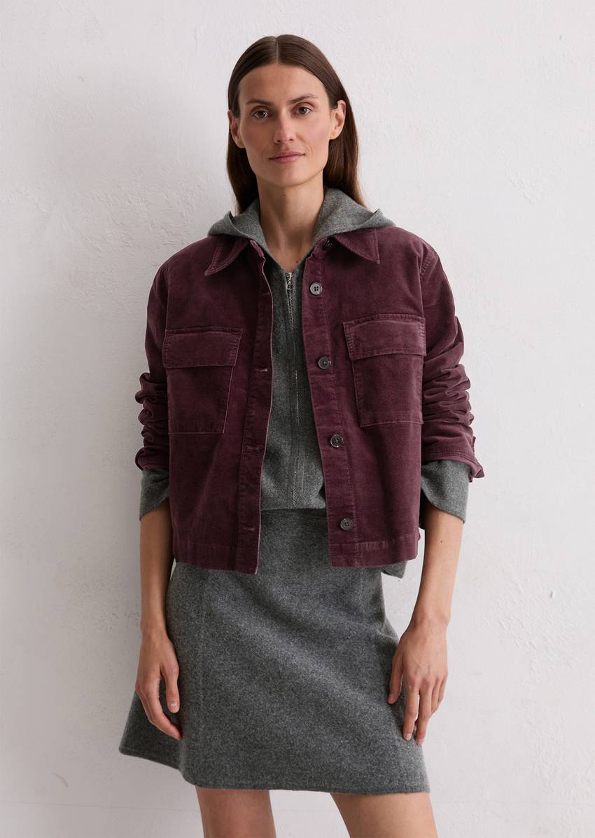 Velvet jacket regular made from organic cotton-viscose stretch