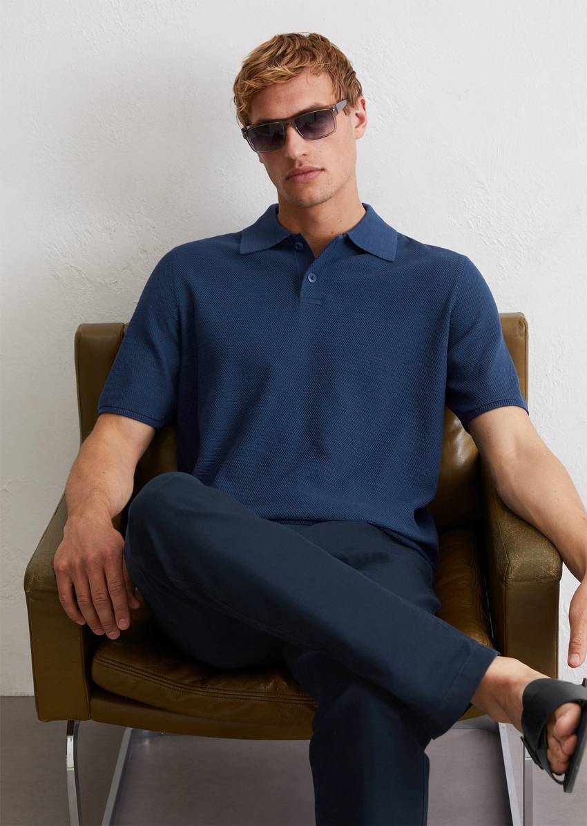 Piqué regular polo shirt made from pure organic cotton