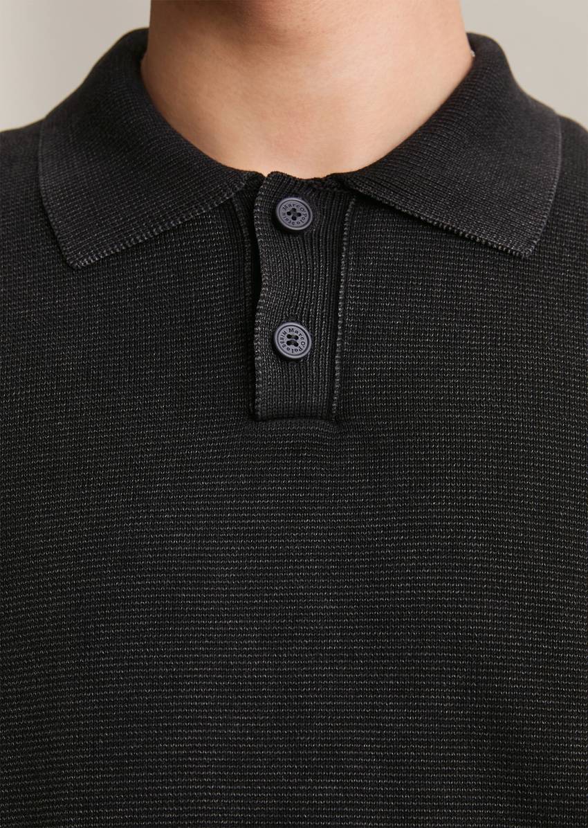 Relaxed knit polo shirt made from pure organic cotton