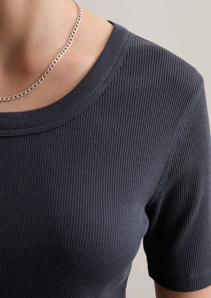 T-shirt slim made from soft organic cotton-modal stretch jersey