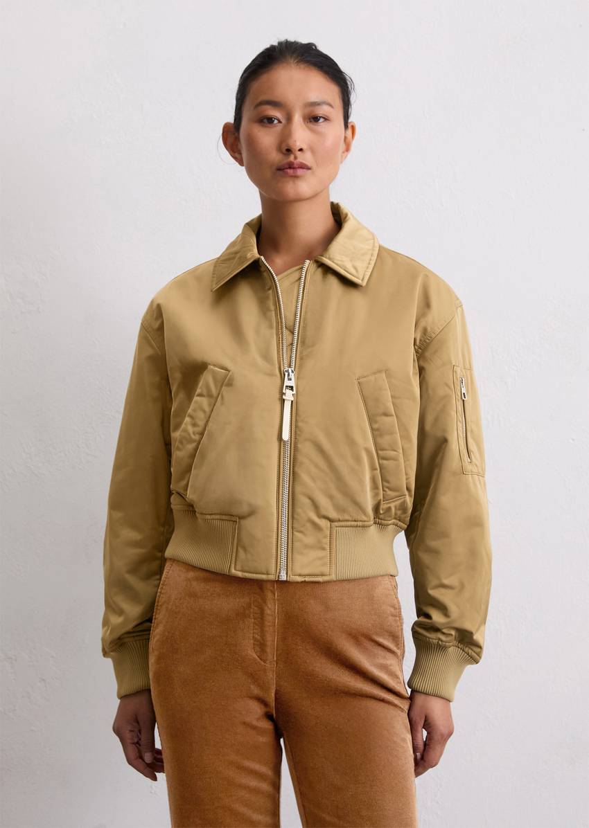 Regular aviator-style blouson made from recycled polyester twill