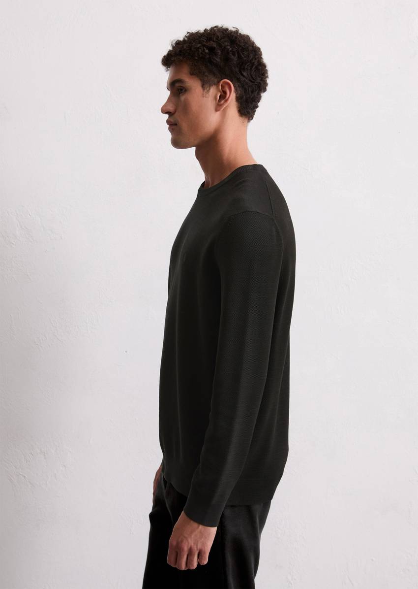Sweater regular made from organic cotton piqué