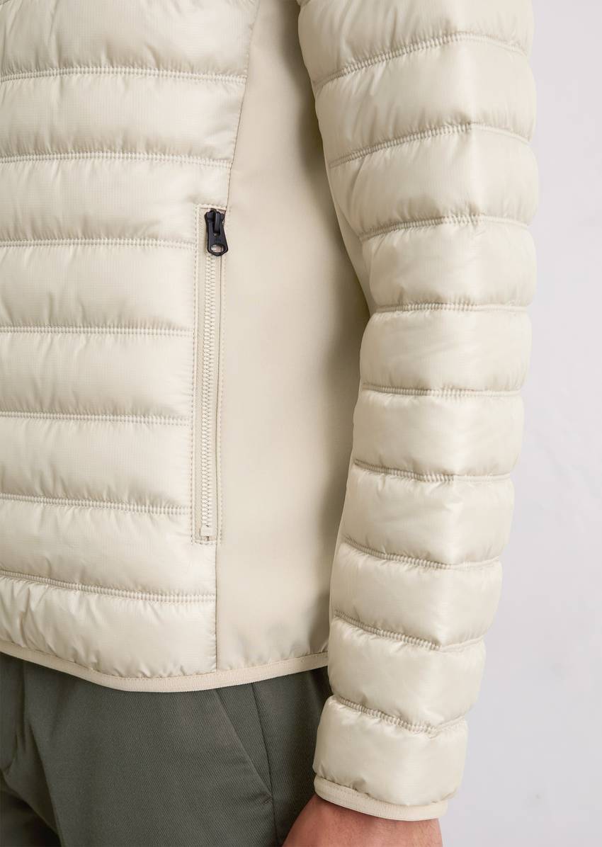 Quilted jacket regular with softshell inserts