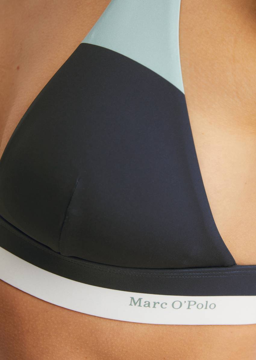 Halter neck bikini top made from recycled material