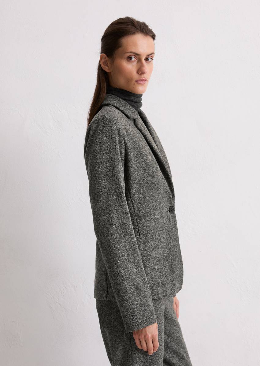 Relaxed jersey tweed blazer made from an organic cotton blend