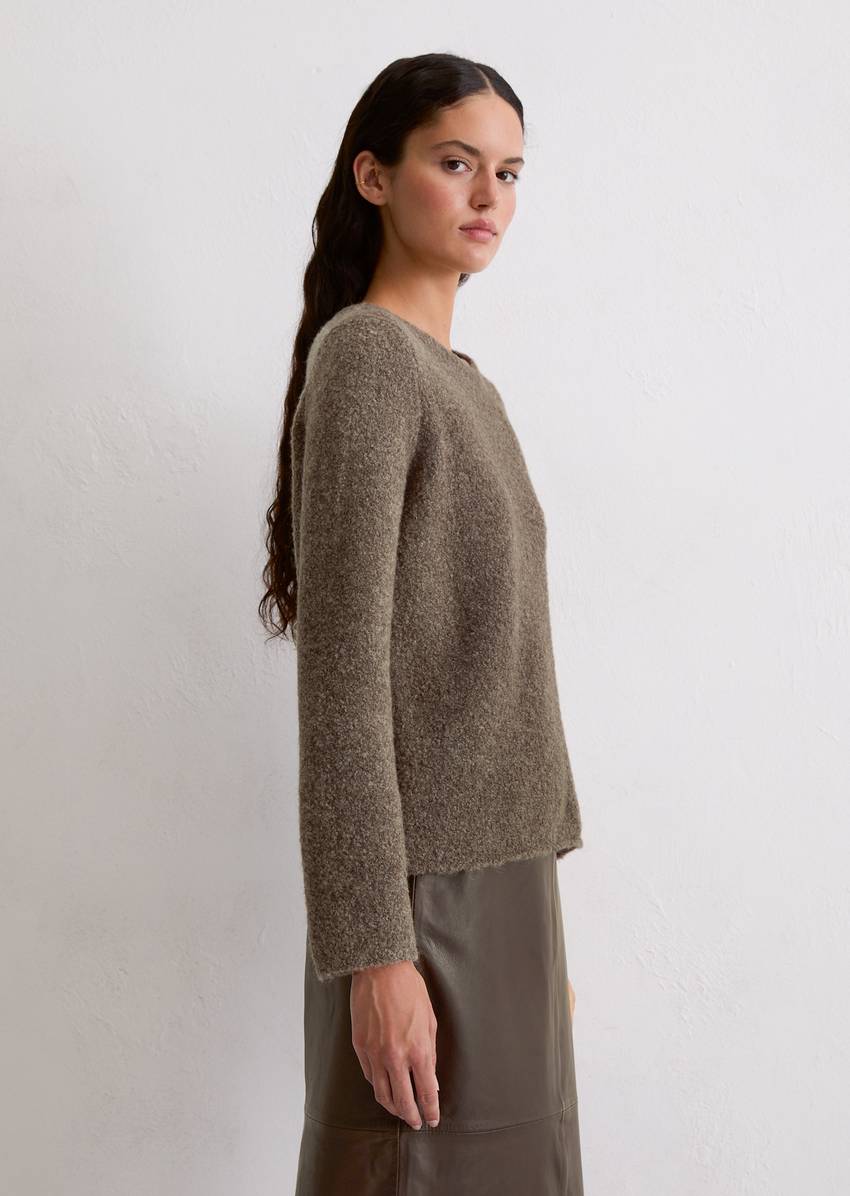 Bouclé sweater regular made from a virgin wool/alpaca wool mix