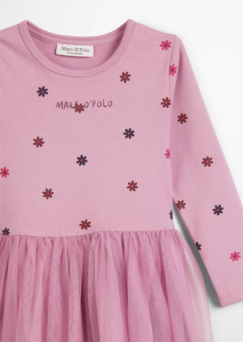 KIDS-GIRLS jersey dress with tulle overskirt