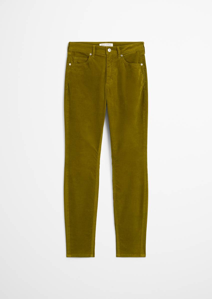 Velvet pants model Alkea slim made from an organic cotton stretch blend