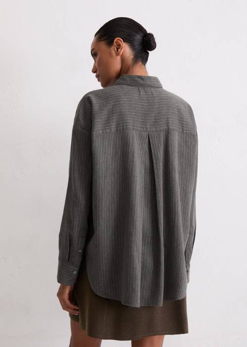 Oversize pinstripe blouse made from cotton satin