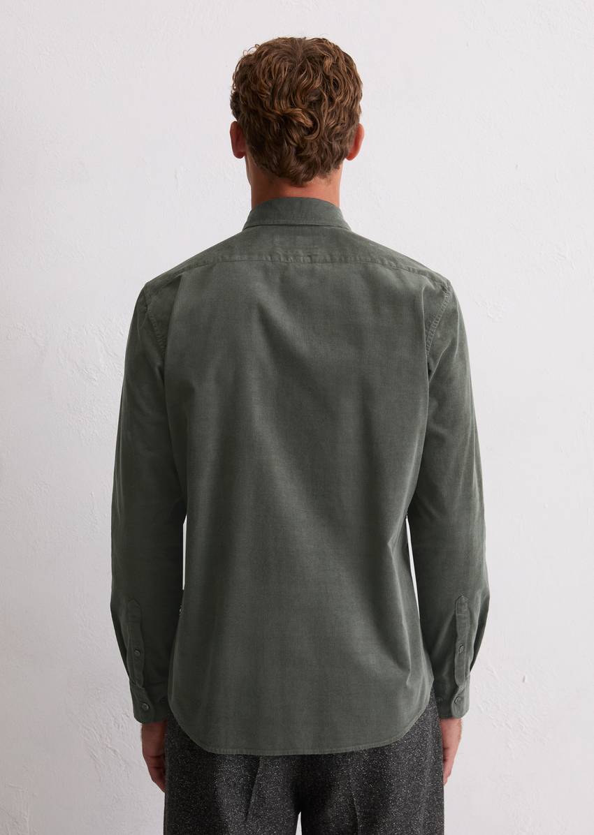 Corduroy shirt regular with fine ribbed structure