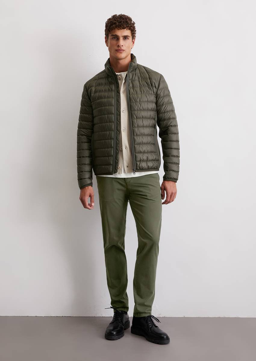 Quilted jacket regular with softshell inserts