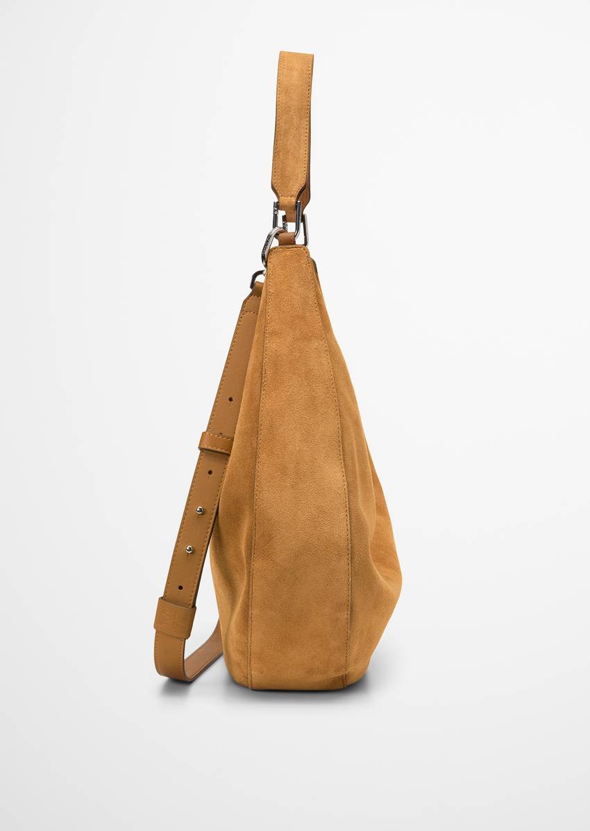 Hobo bag medium made from soft suede cowhide