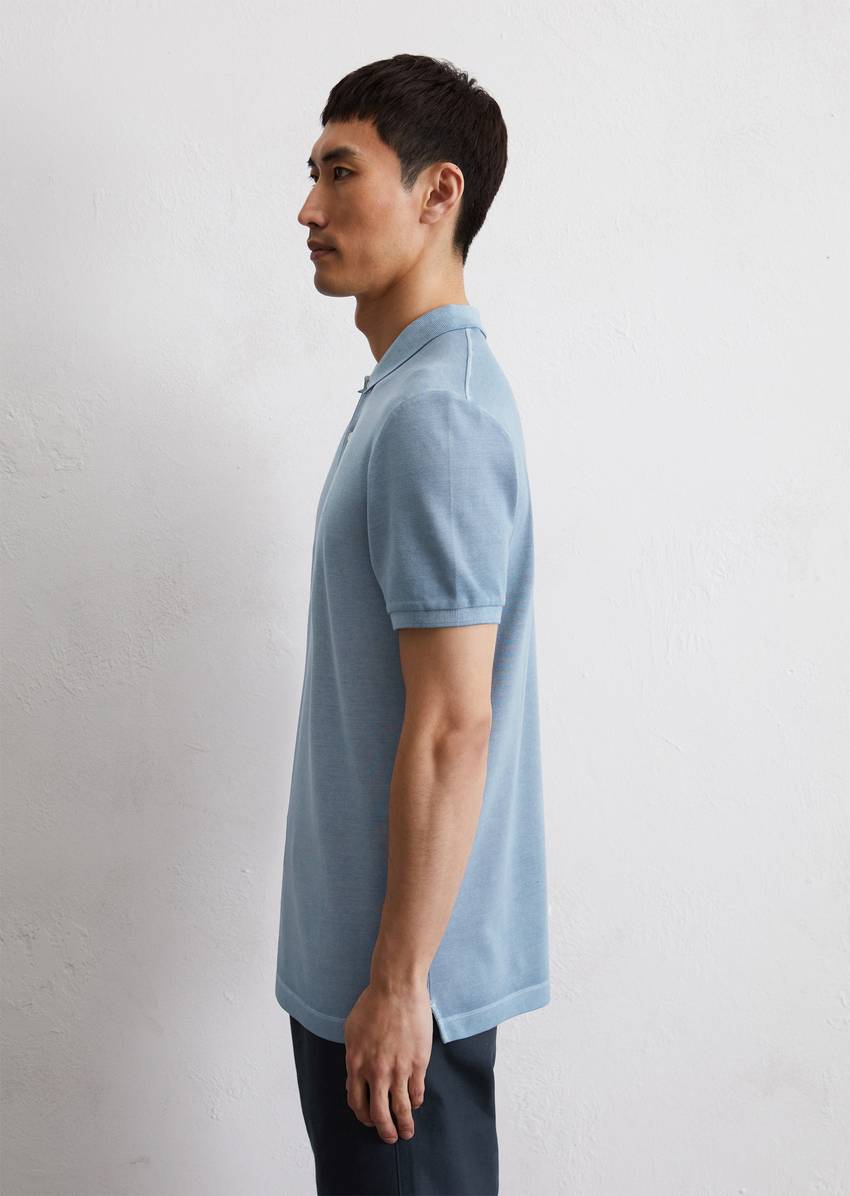 Piqué shaped polo shirt made from organic cotton stretch
