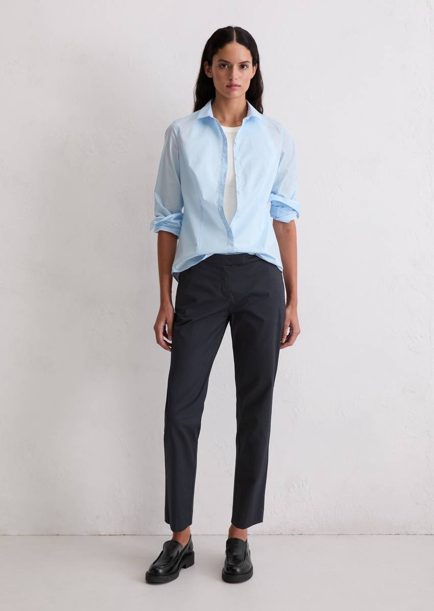 Long sleeve blouse in stretch poplin quality