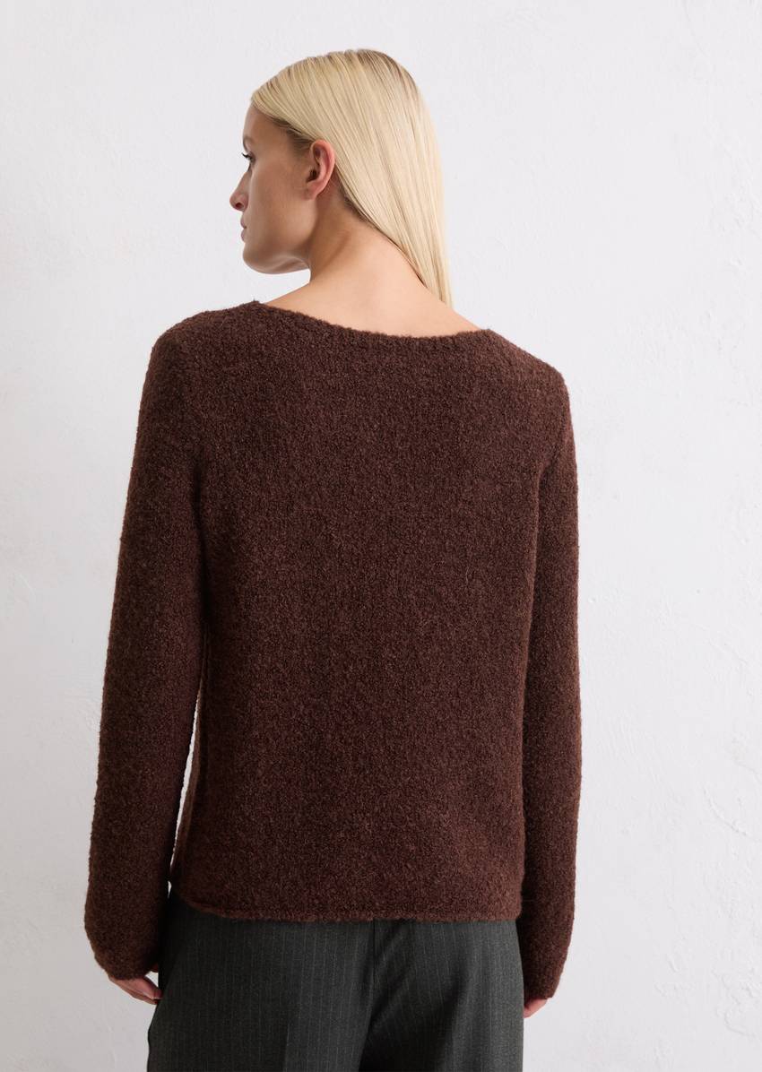 Bouclé sweater regular made from a virgin wool/alpaca wool mix