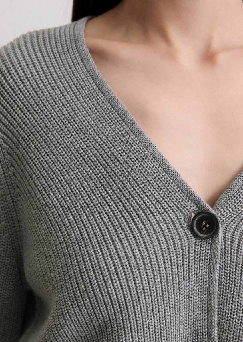 V-neck cardigan relaxed made from heavyweight organic cotton