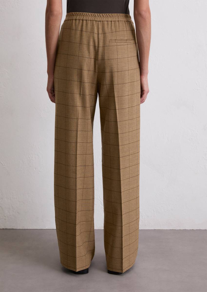Checked jogger pants relaxed with glencheck pattern
