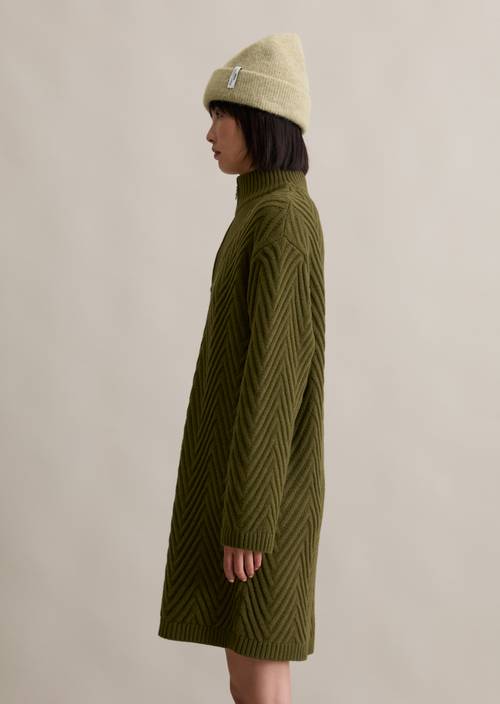 Relaxed zip knit dress made from a soft virgin wool blend
