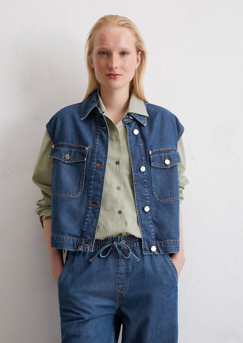 Regular denim vest made from TENCEL™ Lyocell mix
