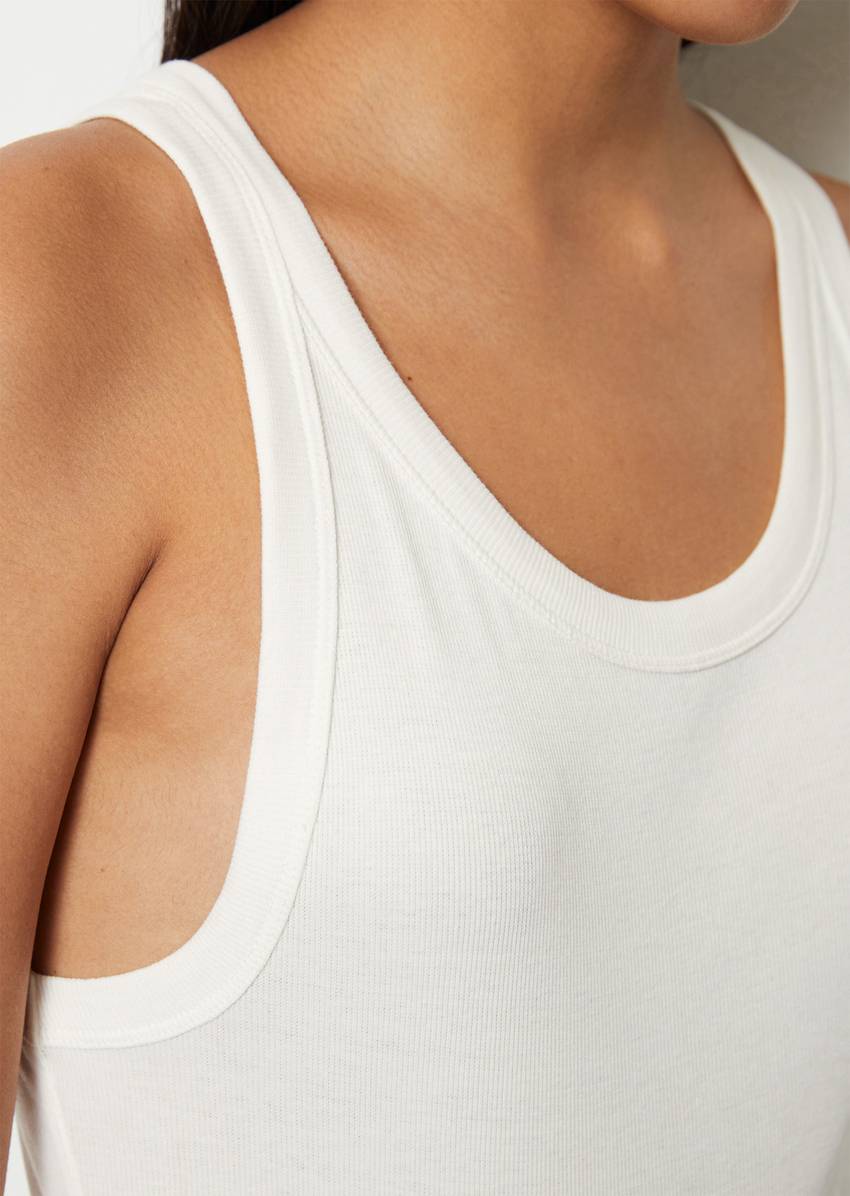 Ribbed tank top slim made from organic cotton stretch jersey