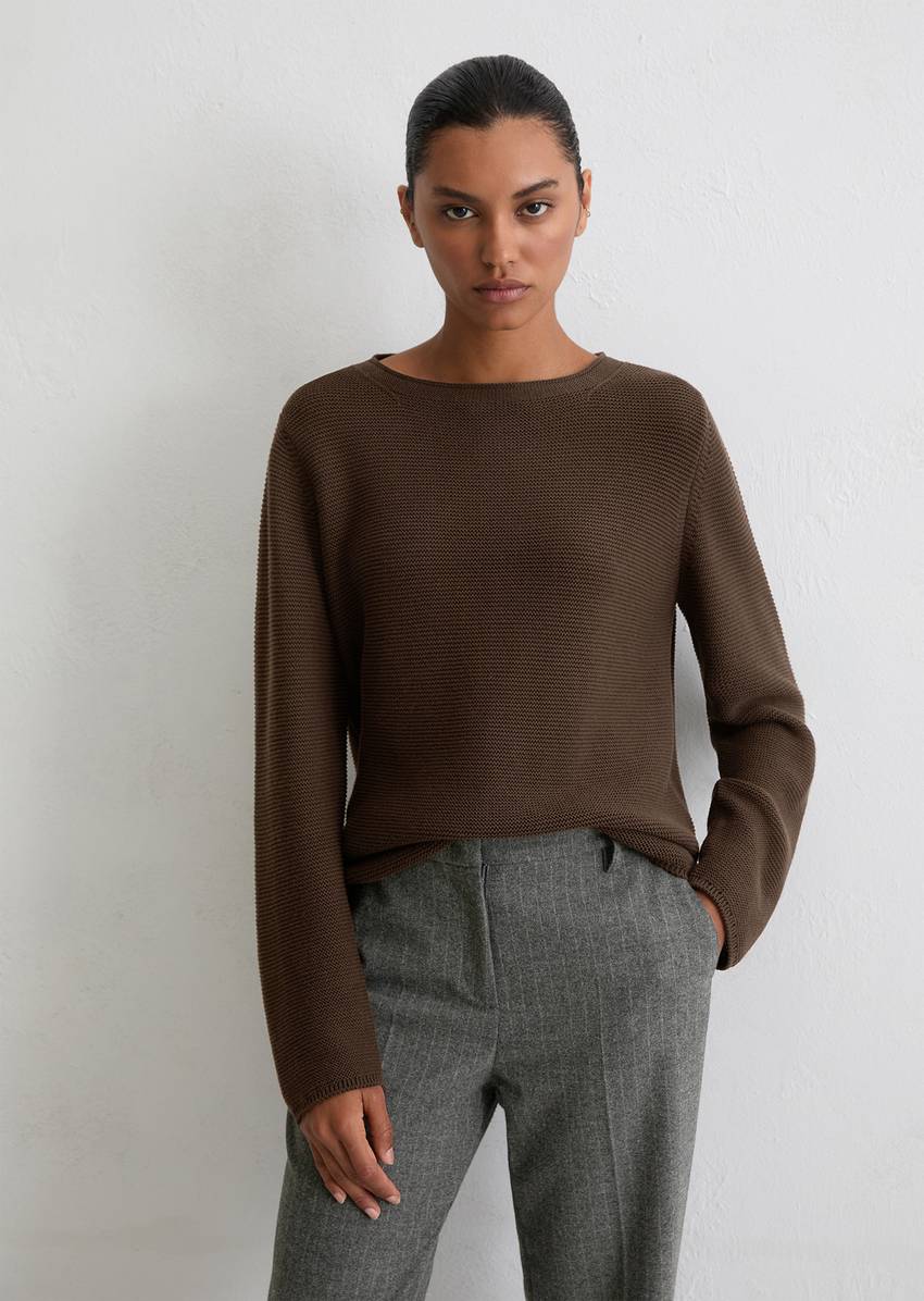 Knitted sweater regular made from organic cotton