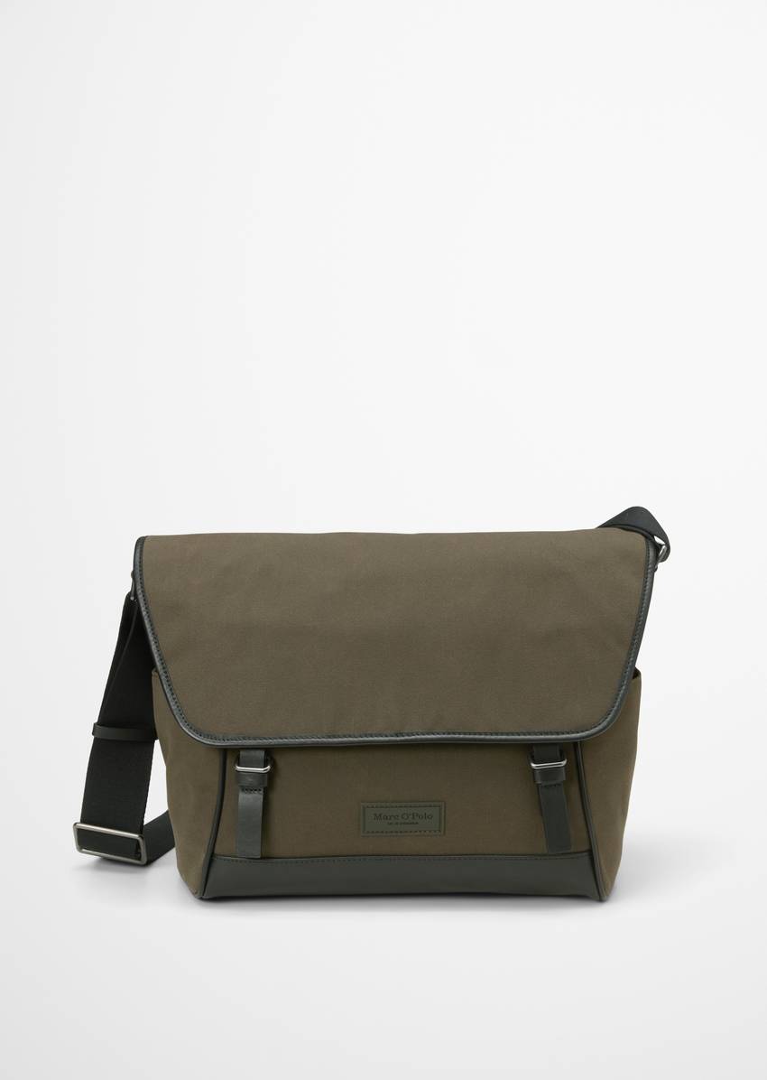 Business bag medium made from waxed organic canvas quality