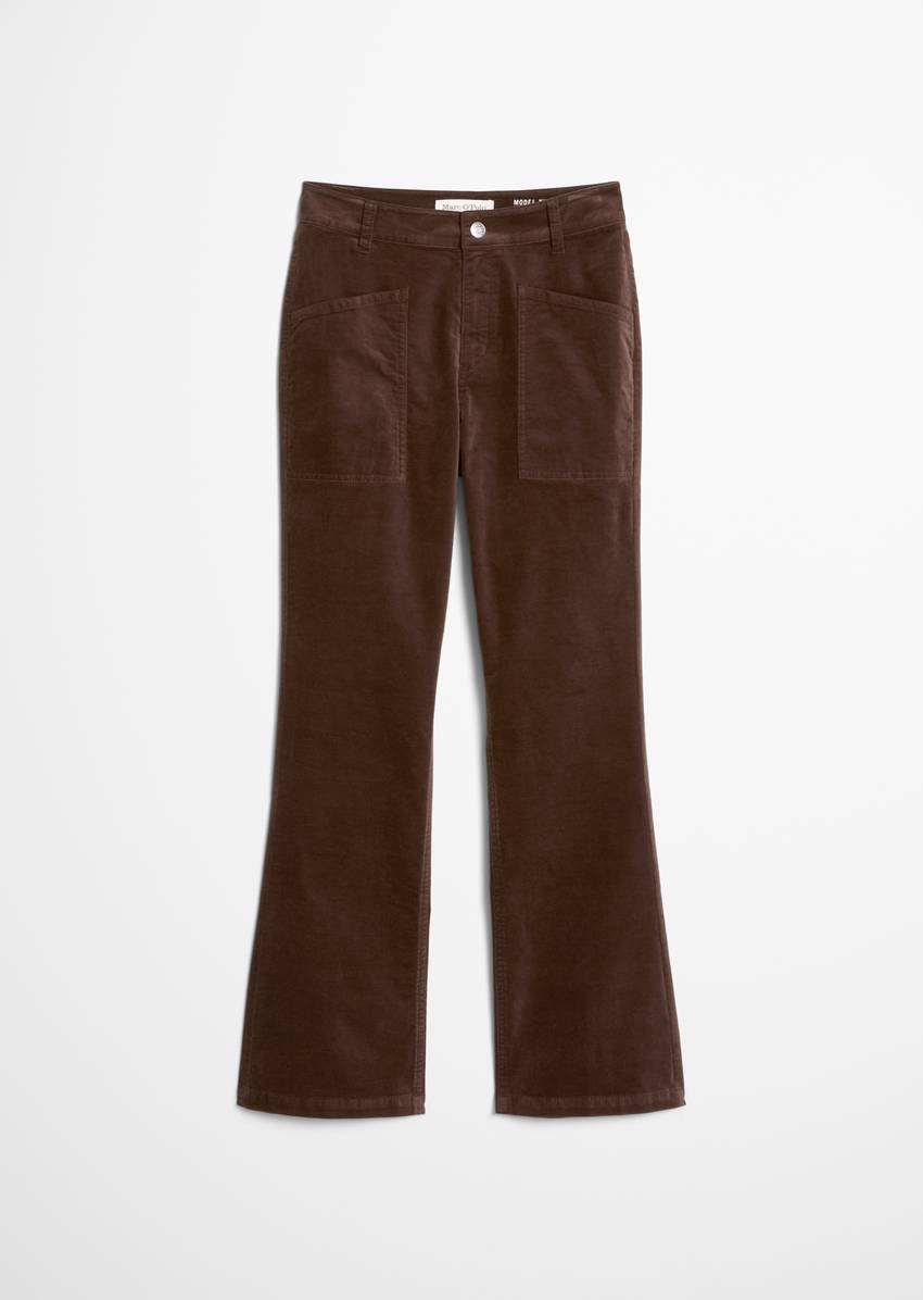Velvet pants model Kiruna flared made from organic cotton stretch