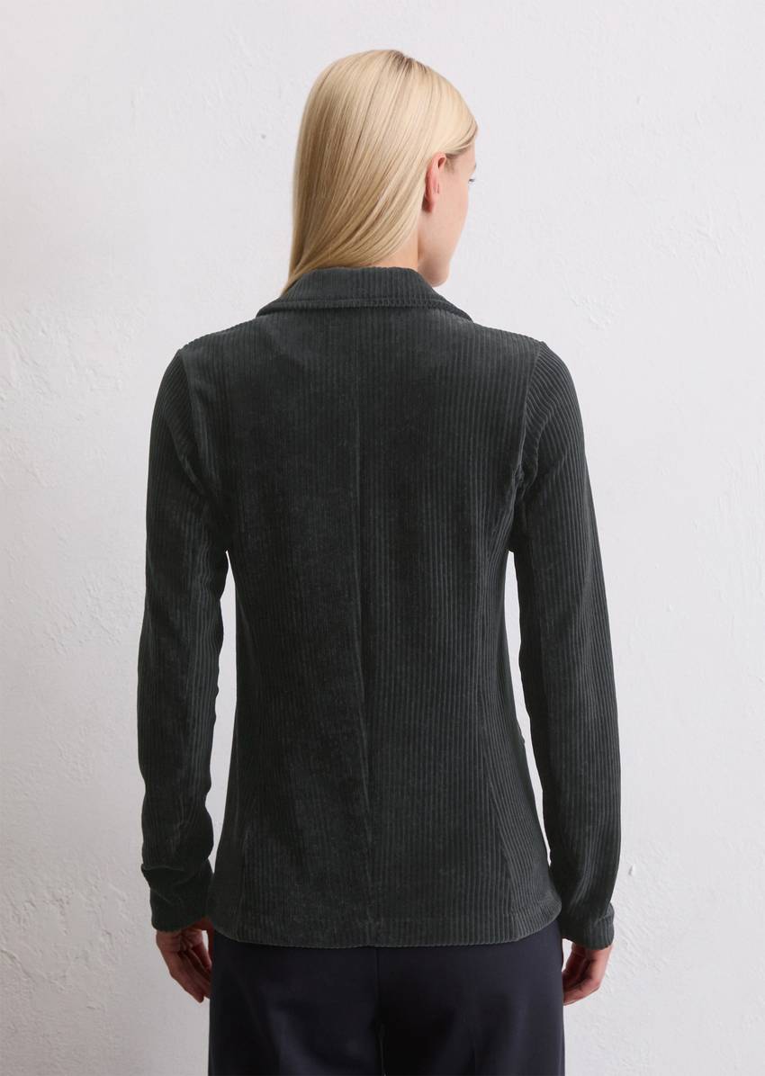 Jersey corduroy blazer regular made from a stretchy organic cotton blend