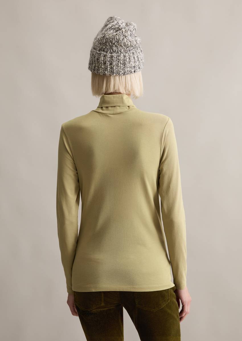 Turtleneck longsleeve slim made from stretchy single jersey