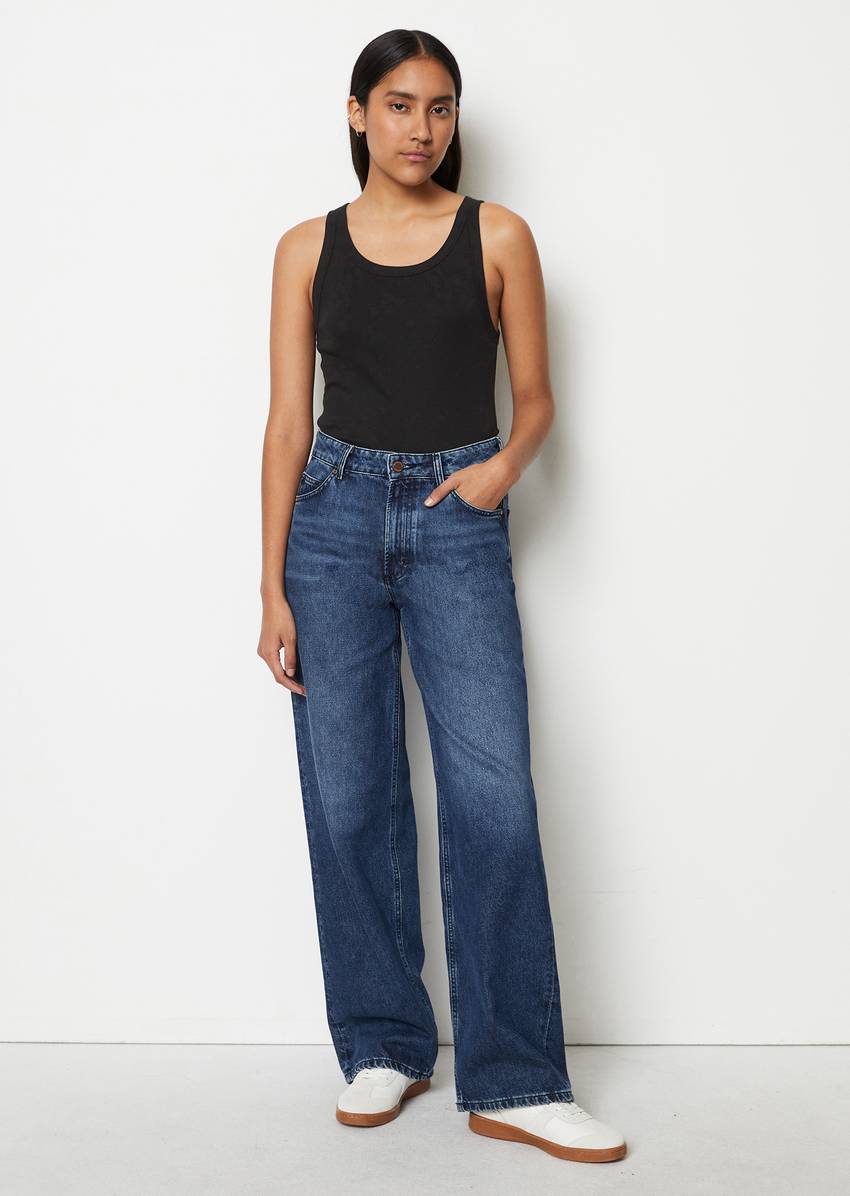 Ribbed tank top slim made from organic cotton stretch jersey