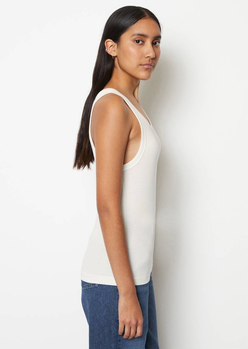 Ribbed tank top slim made from organic cotton stretch jersey