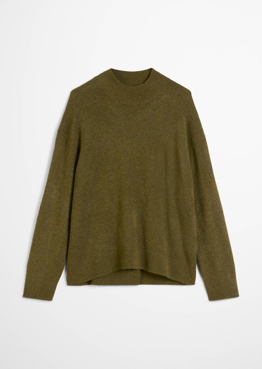 Knitted sweater regular made from a soft virgin wool blend