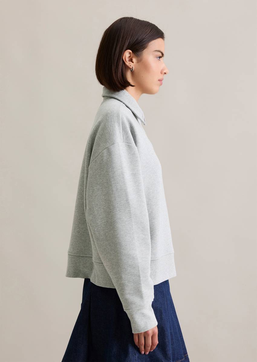 Polo sweatshirt relaxed made from pure organic cotton