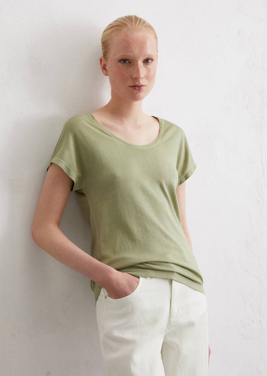 T-shirt regular made from a viscose/organic cotton blend