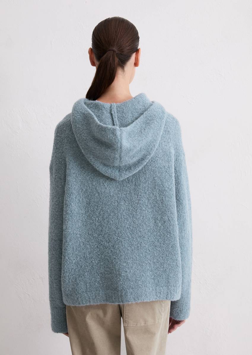 Bouclé hoodie loose made from a virgin wool/alpaca wool mix